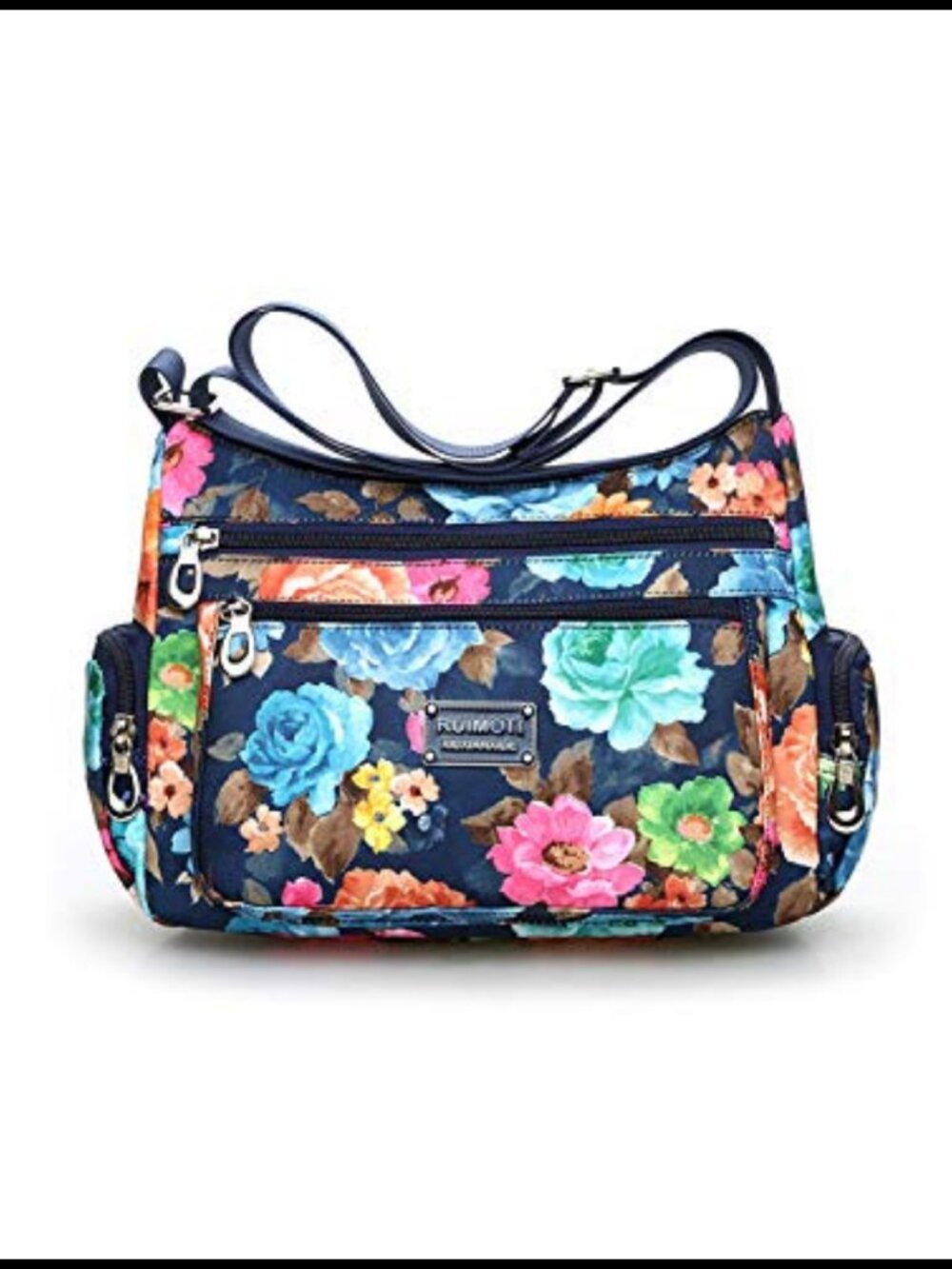 Nylon Crossbody Bag Floral Multi-Pocket Shoulder Purse Handbag